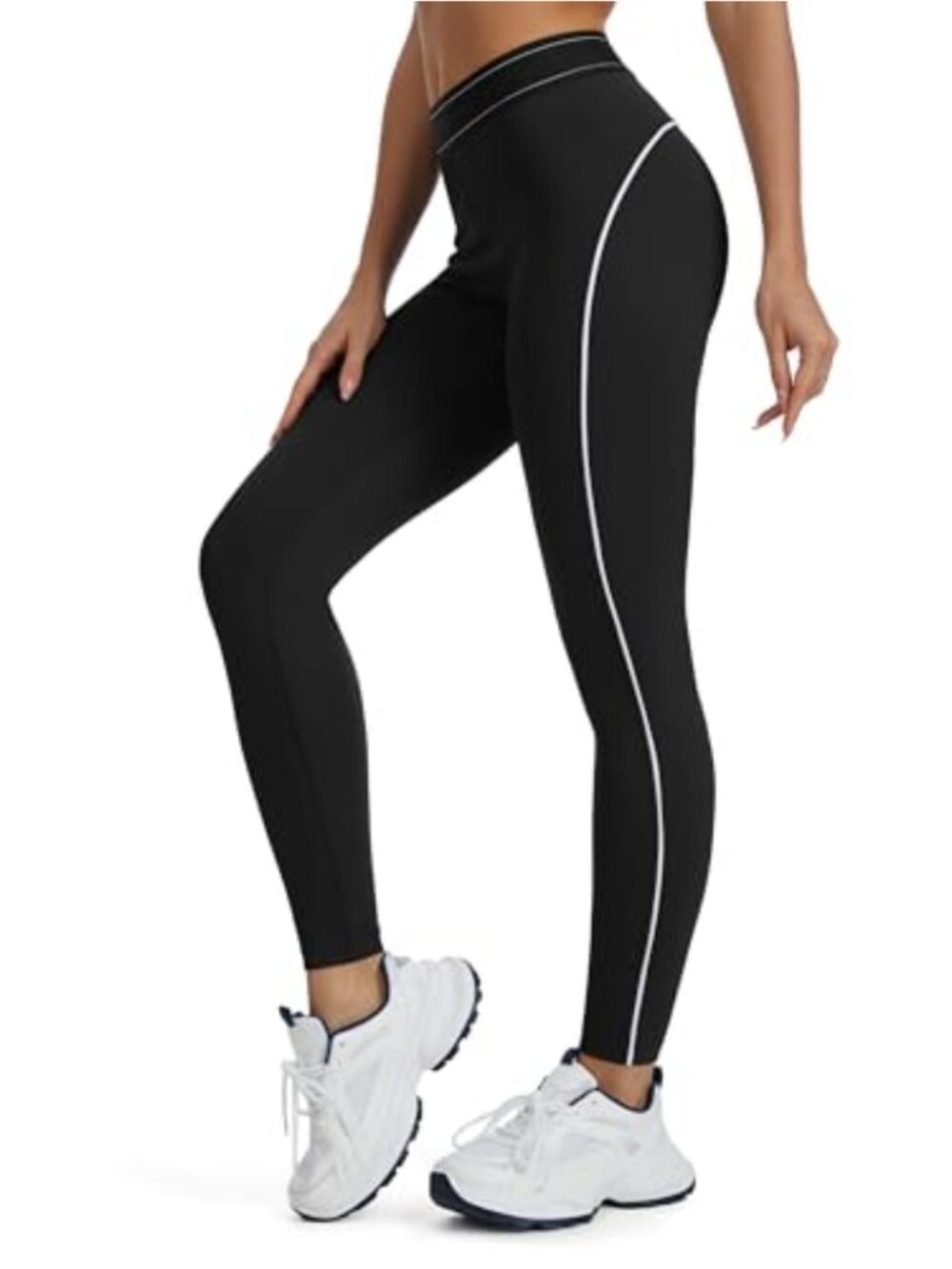 High Waist Tummy Control Side Striped Yoga Running Leggings